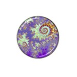 Sea Shell Spiral, Abstract Violet Cyan Stars Golf Ball Marker 4 Pack (for Hat Clip) Front