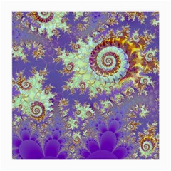 Sea Shell Spiral, Abstract Violet Cyan Stars Glasses Cloth (medium, Two Sided) by DianeClancy