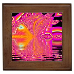 Magenta Boardwalk Carnival, Abstract Ocean Shimmer Framed Ceramic Tile by DianeClancy