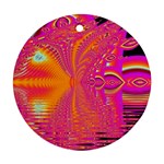 Magenta Boardwalk Carnival, Abstract Ocean Shimmer Round Ornament Front