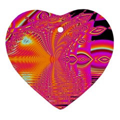 Magenta Boardwalk Carnival, Abstract Ocean Shimmer Heart Ornament by DianeClancy