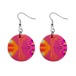 Magenta Boardwalk Carnival, Abstract Ocean Shimmer Mini Button Earrings Front