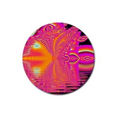 Magenta Boardwalk Carnival, Abstract Ocean Shimmer Drink Coasters 4 Pack (round) by DianeClancy