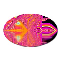 Magenta Boardwalk Carnival, Abstract Ocean Shimmer Magnet (oval) by DianeClancy