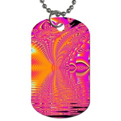 Magenta Boardwalk Carnival, Abstract Ocean Shimmer Dog Tag (two-sided)  by DianeClancy