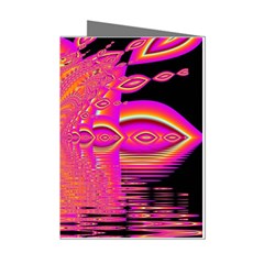 Magenta Boardwalk Carnival, Abstract Ocean Shimmer Mini Greeting Card (8 Pack) by DianeClancy