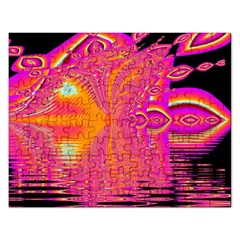 Magenta Boardwalk Carnival, Abstract Ocean Shimmer Jigsaw Puzzle (rectangle) by DianeClancy