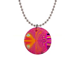 Magenta Boardwalk Carnival, Abstract Ocean Shimmer Button Necklace by DianeClancy