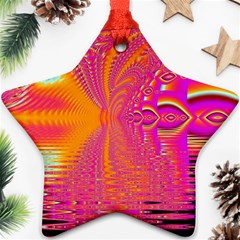 Magenta Boardwalk Carnival, Abstract Ocean Shimmer Star Ornament (two Sides) by DianeClancy