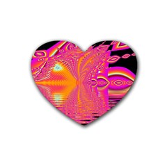 Magenta Boardwalk Carnival, Abstract Ocean Shimmer Drink Coasters (heart) by DianeClancy