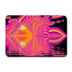 Magenta Boardwalk Carnival, Abstract Ocean Shimmer Small Door Mat by DianeClancy