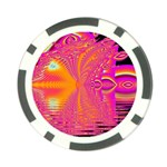 Magenta Boardwalk Carnival, Abstract Ocean Shimmer Poker Chip Front