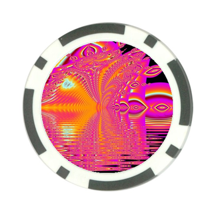 Magenta Boardwalk Carnival, Abstract Ocean Shimmer Poker Chip