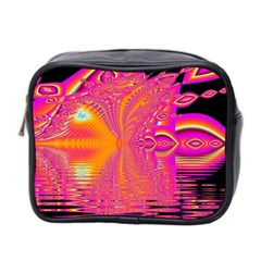 Magenta Boardwalk Carnival, Abstract Ocean Shimmer Mini Travel Toiletry Bag (two Sides) by DianeClancy