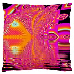 Magenta Boardwalk Carnival, Abstract Ocean Shimmer Large Cushion Case (single Sided)  by DianeClancy