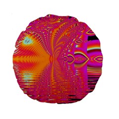 Magenta Boardwalk Carnival, Abstract Ocean Shimmer 15  Premium Round Cushion  by DianeClancy