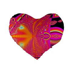 Magenta Boardwalk Carnival, Abstract Ocean Shimmer 16  Premium Heart Shape Cushion  by DianeClancy