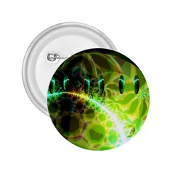 Dawn Of Time, Abstract Lime & Gold Emerge 2 25  Button by DianeClancy