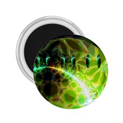 Dawn Of Time, Abstract Lime & Gold Emerge 2 25  Button Magnet by DianeClancy