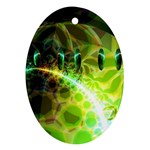 Dawn Of Time, Abstract Lime & Gold Emerge Oval Ornament Front