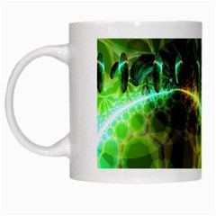 Dawn Of Time, Abstract Lime & Gold Emerge White Coffee Mug by DianeClancy