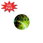 Dawn Of Time, Abstract Lime & Gold Emerge 1  Mini Button (100 pack) Front