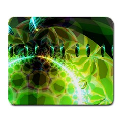 Dawn Of Time, Abstract Lime & Gold Emerge Large Mouse Pad (rectangle) by DianeClancy