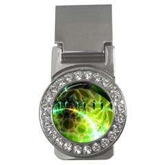 Dawn Of Time, Abstract Lime & Gold Emerge Money Clip (cz) by DianeClancy