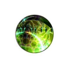 Dawn Of Time, Abstract Lime & Gold Emerge Golf Ball Marker 4 Pack (for Hat Clip) by DianeClancy