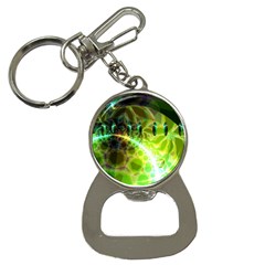 Dawn Of Time, Abstract Lime & Gold Emerge Bottle Opener Key Chain by DianeClancy