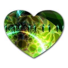 Dawn Of Time, Abstract Lime & Gold Emerge Mouse Pad (heart) by DianeClancy