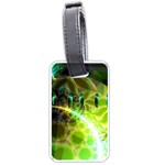 Dawn Of Time, Abstract Lime & Gold Emerge Luggage Tag (One Side) Front