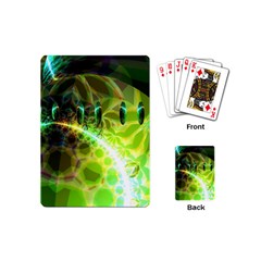 Dawn Of Time, Abstract Lime & Gold Emerge Playing Cards (mini) by DianeClancy