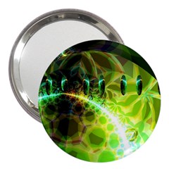 Dawn Of Time, Abstract Lime & Gold Emerge 3  Handbag Mirror by DianeClancy