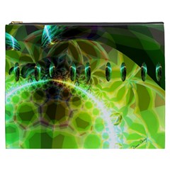 Dawn Of Time, Abstract Lime & Gold Emerge Cosmetic Bag (xxxl) by DianeClancy