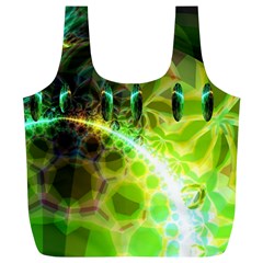 Dawn Of Time, Abstract Lime & Gold Emerge Reusable Bag (xl) by DianeClancy