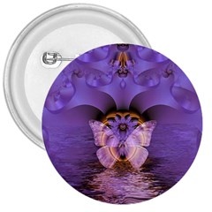 Artsy Purple Awareness Butterfly 3  Button by FunWithFibro