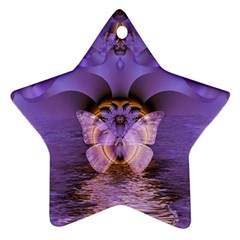 Artsy Purple Awareness Butterfly Star Ornament by FunWithFibro