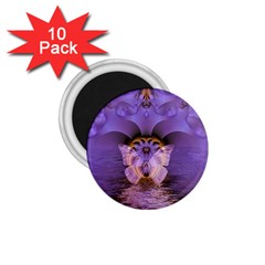 Artsy Purple Awareness Butterfly 1 75  Button Magnet (10 Pack) by FunWithFibro