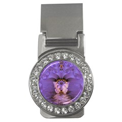 Artsy Purple Awareness Butterfly Money Clip (cz) by FunWithFibro