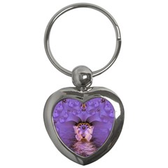 Artsy Purple Awareness Butterfly Key Chain (heart) by FunWithFibro