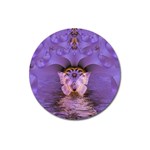 Artsy Purple Awareness Butterfly Magnet 3  (Round) Front