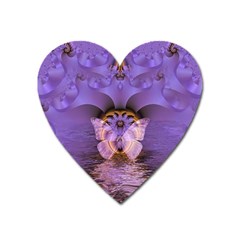 Artsy Purple Awareness Butterfly Magnet (heart) by FunWithFibro