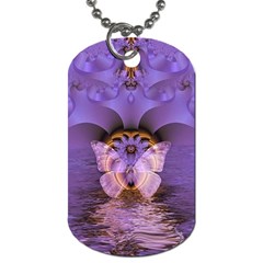 Artsy Purple Awareness Butterfly Dog Tag (two-sided)  by FunWithFibro