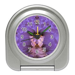 Artsy Purple Awareness Butterfly Desk Alarm Clock by FunWithFibro