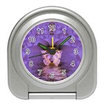 Artsy Purple Awareness Butterfly Desk Alarm Clock Front