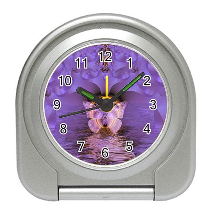 Artsy Purple Awareness Butterfly Desk Alarm Clock