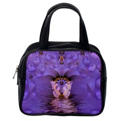 Artsy Purple Awareness Butterfly Classic Handbag (one Side) by FunWithFibro