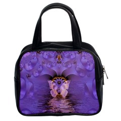 Artsy Purple Awareness Butterfly Classic Handbag (two Sides) by FunWithFibro