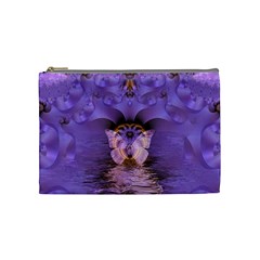 Artsy Purple Awareness Butterfly Cosmetic Bag (medium) by FunWithFibro